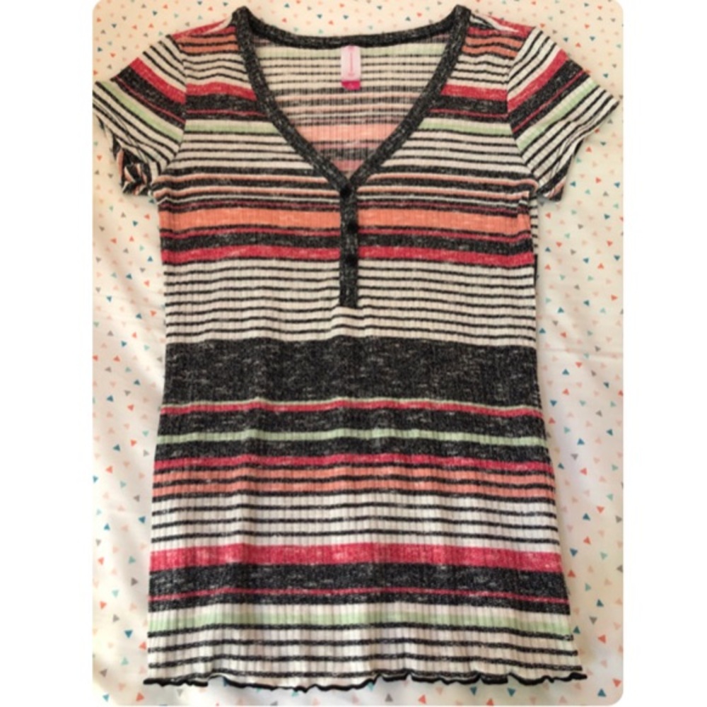 Girls striped short sleeve shirt